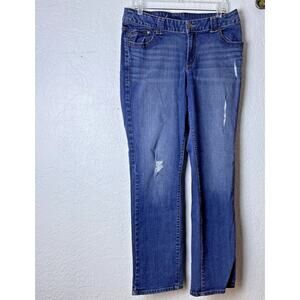 LANE BRYANT GENIUS FIT Womens Size 14 Average Straight Leg Denim Blue Jeans